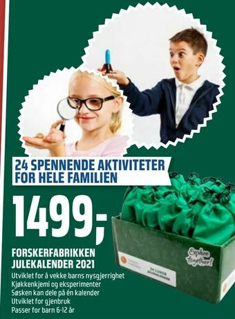 Coop Obs Forskerfabrikken julekalender 2021 tilbud