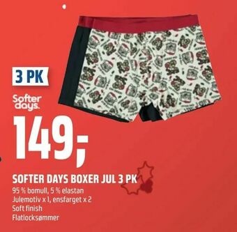 Coop Obs Softer days boxer jul 3 pk tilbud
