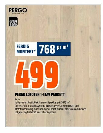 Obs Bygg Pergo lofoten 1-stav parkett tilbud