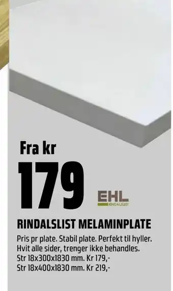 Obs Bygg Rindalslist melaminplate tilbud