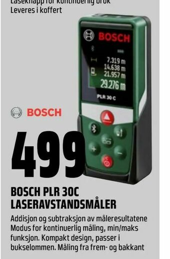 Obs Bygg Bosch plr 30c laseravstandsmåler tilbud