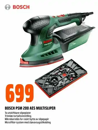Obs Bygg Bosch psm 200 aes multisliper tilbud