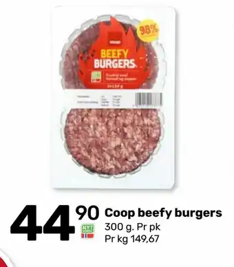 Coop Marked Coop beefy burgers tilbud