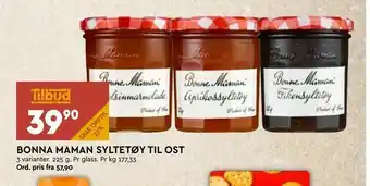 Bonna maman syltetøy til ost
