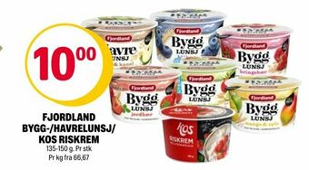 Coop Extra Fjordland bygg-/havrelunsj/ kos riskrem tilbud