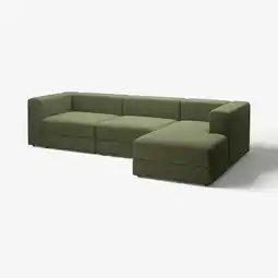 IKEA JÄttebo 4-seters modulsofa med sjeselong, høyre/samsala mørk gulgrønn tilbud