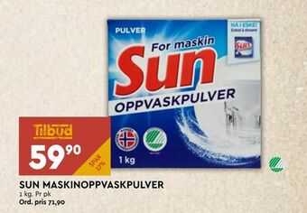 Coop Mega Sun maskinoppvaskpulver tilbud