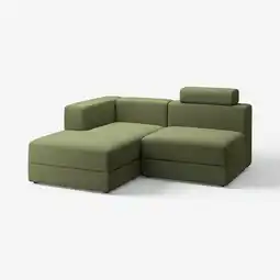 IKEA JÄttebo 2,5-seters modulsofa med sjeselong, venstre med nakkestøtte/samsala mørk gulgrønn tilbud