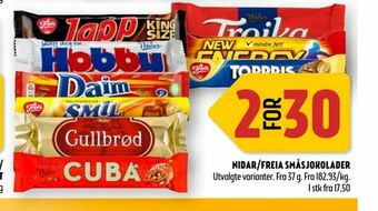 Coop Prix Nidar/freia småsjokolader tilbud