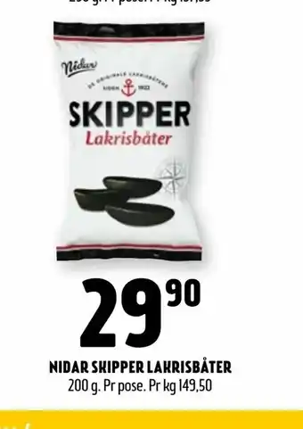 Coop Prix Nidar skipper lakrisbåter tilbud