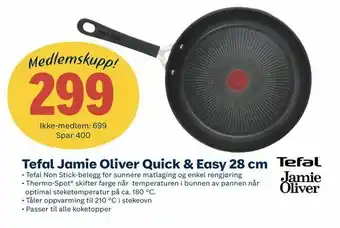 Coop Extra Tefal Jamie Oliver Quick & Easy 28 cm tilbud