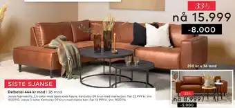 Skeidar Jessie hjørnesofa tilbud