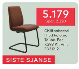 Skeidar Chilli spisestol tilbud