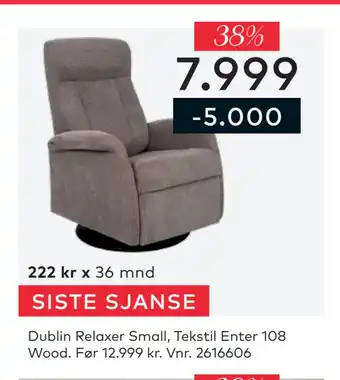 Skeidar Dublin Relaxer Small tilbud