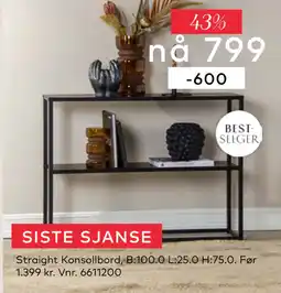 Skeidar Straight Konsollbord tilbud