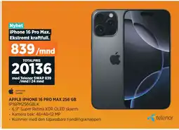 POWER APPLE IPHONE 16 PRO MAX 256 GB tilbud