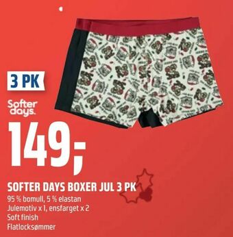 Coop Obs Softer days boxer jul 3 pk tilbud