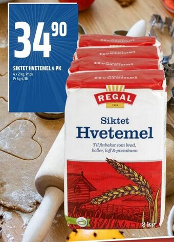 Coop Obs Siktet hvetemel 4 pk tilbud