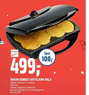 Coop Obs Åviken dobbelt vaffeljern 906,6 tilbud