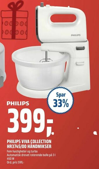 Coop Obs Philips viva collection hr3745/00 håndmikser tilbud