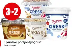 Spar Synnove porsjonsyoghurt tilbud