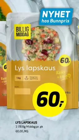 Bunnpris LYS LAPSKAUS tilbud