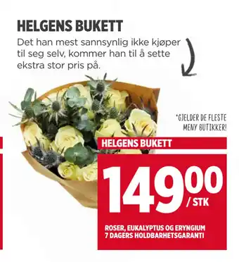 Meny HELGENS BUKETT tilbud