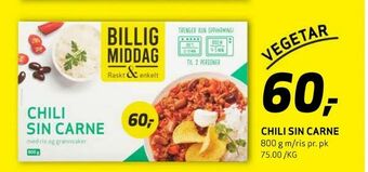 Bunnpris Chili sin carne tilbud