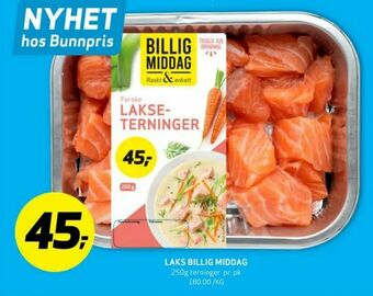 Bunnpris Laks billig middag tilbud