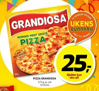 Bunnpris Pizza Grandiosa tilbud