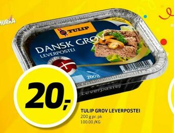 Bunnpris Tulip grov leverpostei tilbud