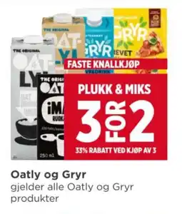 Meny Oatly og gryr tilbud