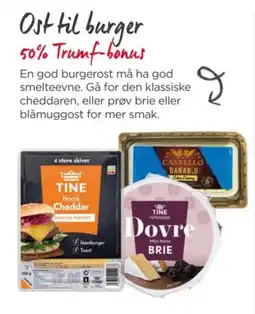 Meny Ost til burger tilbud