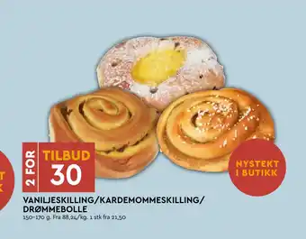 Coop Mega VANILJESKILLING/KARDEMOMMESKILLING/ DRØMMEBOLLE tilbud
