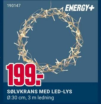 Europris Sølvkrans med led-lys tilbud