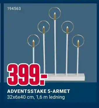 Europris Adventsstake 5-armet tilbud