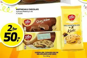 Bunnpris Sjokoklem, cookieglede og melkesjokolade kjeks tilbud