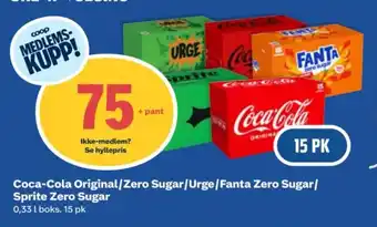 Coop Obs COCA-COLA Original/Zero Sugar/Urge/Fanta Zero Sugar/ Sprite Zero Sugar tilbud