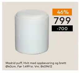 Skeidar Madrid puff tilbud