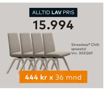 Skeidar Stressless Chilli spisestol tilbud