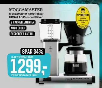Skousen Moccamaster kaffetrakter HB941 AO Polished Silver tilbud
