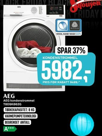 Skousen AEG kondenstrommel T8DSK862G tilbud