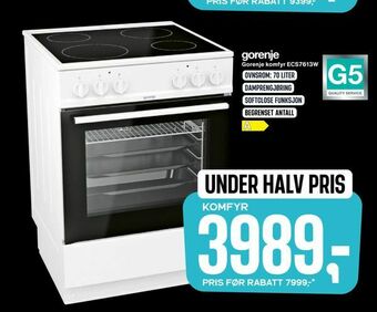 Skousen Gorenje komfyr ECS7613W tilbud