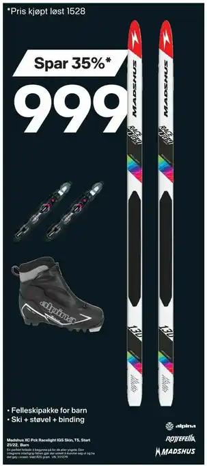 XXL Sport Felleskipakke for barn • Ski + støvel + binding tilbud