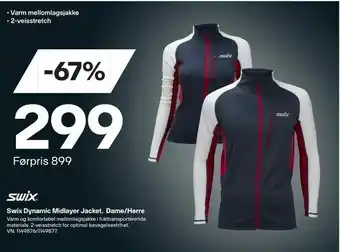XXL Sport Swix Dynamic Midlayer Jacket, Dame/Herre tilbud