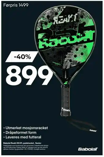XXL Sport Babolat Reakt 20/21, padelracket, Senior tilbud