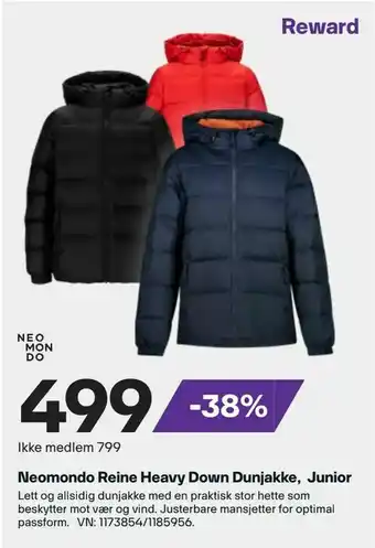 XXL Sport Neomondo Reine Heavy Down Dunjakke, Junior tilbud