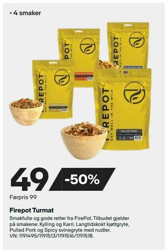XXL Sport Firepot Turmat tilbud