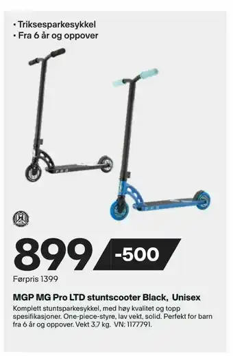 XXL Sport MGP MG Pro LTD stuntscooter Black, Unisex tilbud