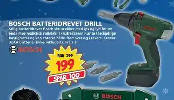 Extra Leker Bosch batteridrevet drill tilbud